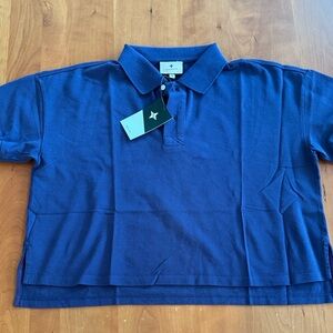 Tuckernuck Navy Pique Holmes Boyfriend Polo